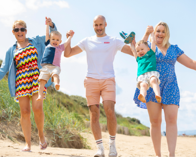 Family on the beach