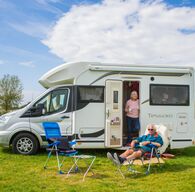 Family on a touring pitch