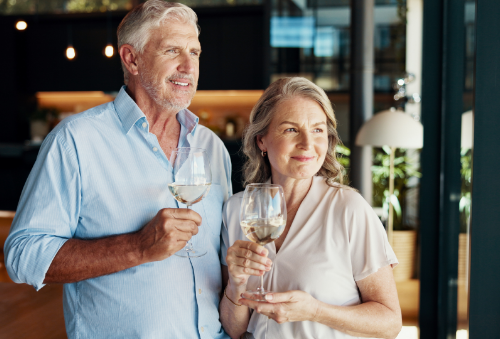 Couple enjoying wine