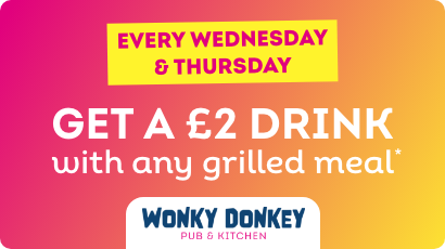 Wonky Donkey 2 Drinks with Grill