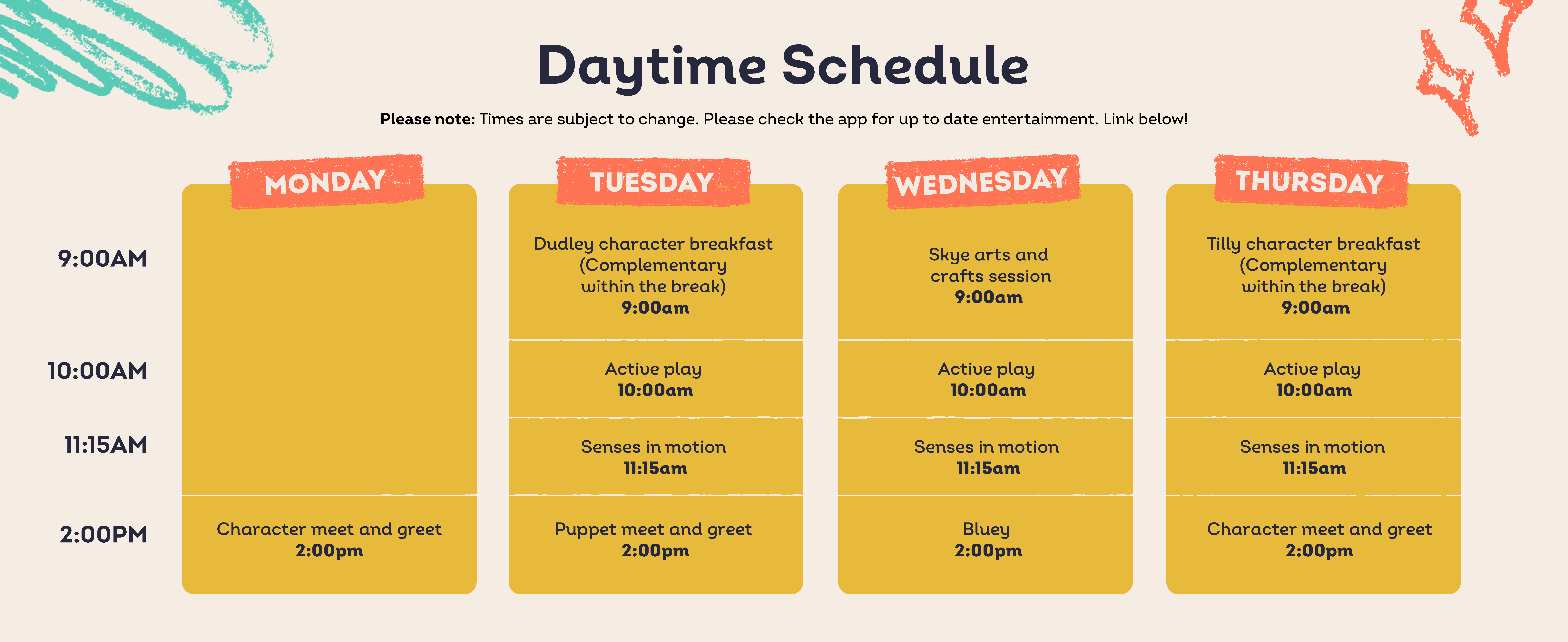 Tots Schedule Part 2