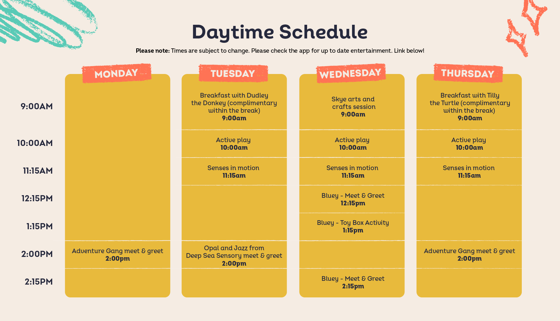 Tots Schedule Part 2