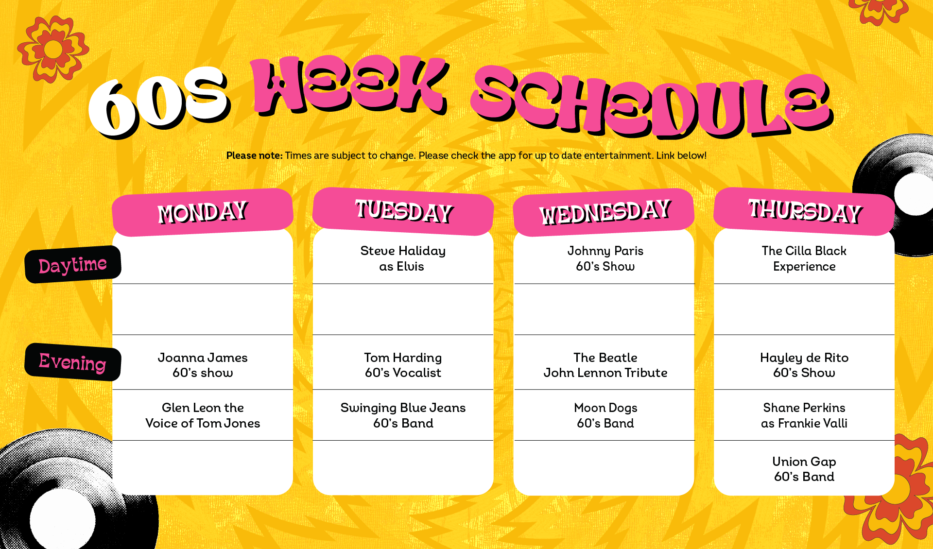 60s Schedule