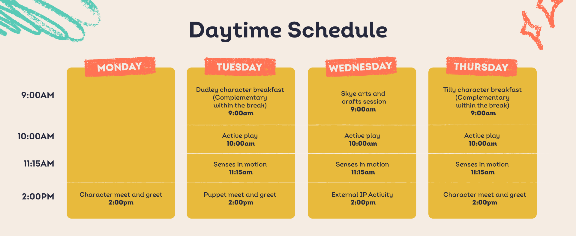 Tots Schedule Part 2
